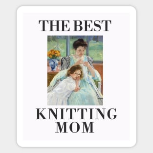 THE BEST KNITTING MOM EVER FINE ART VINTAGE STYLE CHILD AND MOTHER OLD TIMES. Sticker